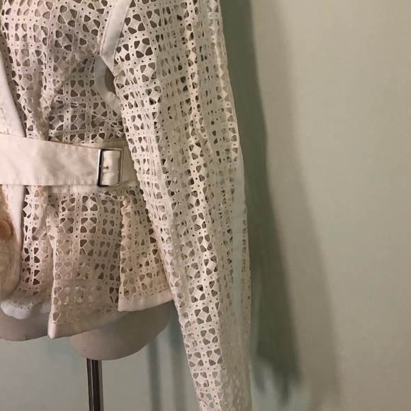 🆕 [Sacai Luck] Ivory Lattice and Lace Jacket Sz: 2 - Picture 2 of 7